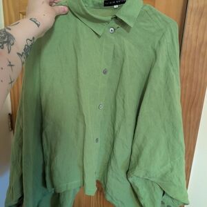 Green Button-Up Shirt